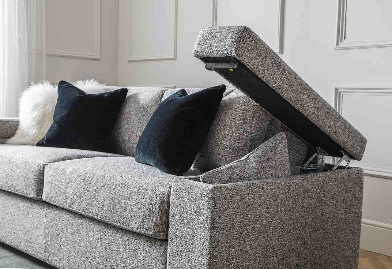 gray storage sofa